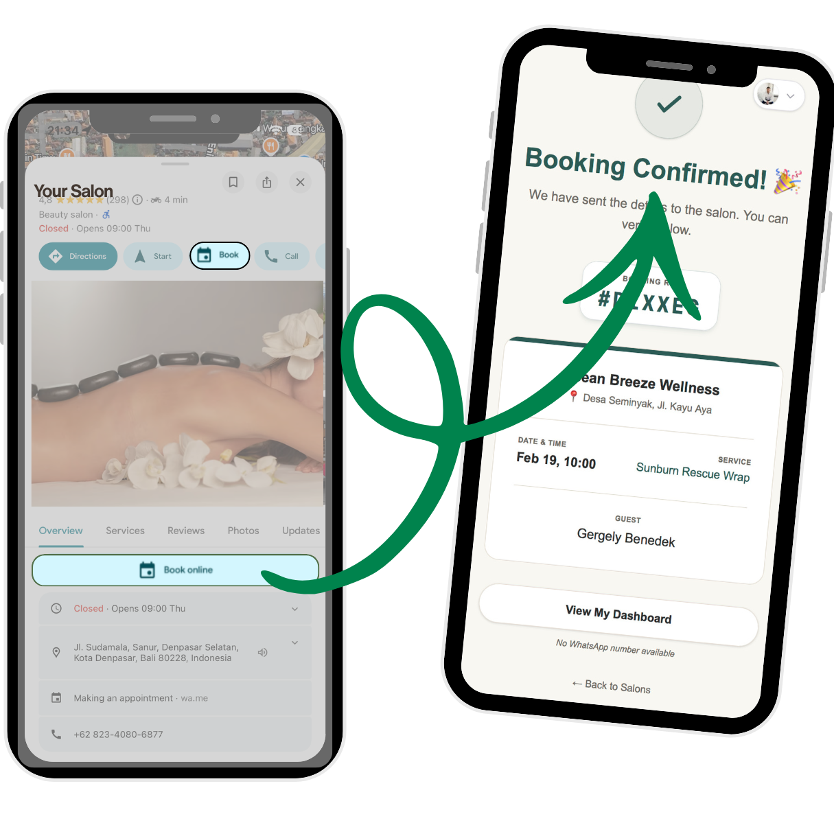 Google Maps Booking Flow